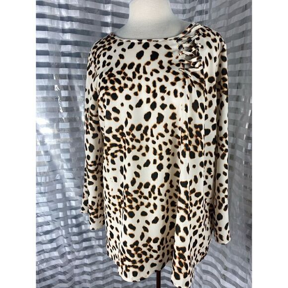 Jay Godfrey Cheetah Print Laced Blouse - Picture 1 of 5